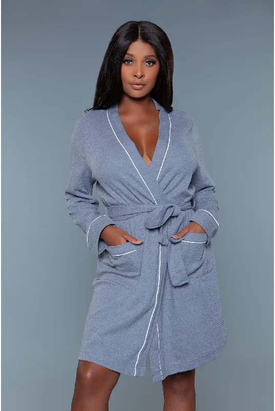 Waffle full length bathrobe